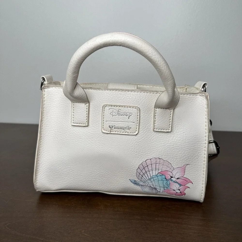 Loungefly Disney Ariel Land & Sea Bow Mini Satchel Watercolor The Little Mermaid